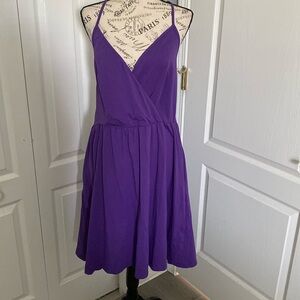 LAISHEN women summer dress purple with 2 pockets size XXL.